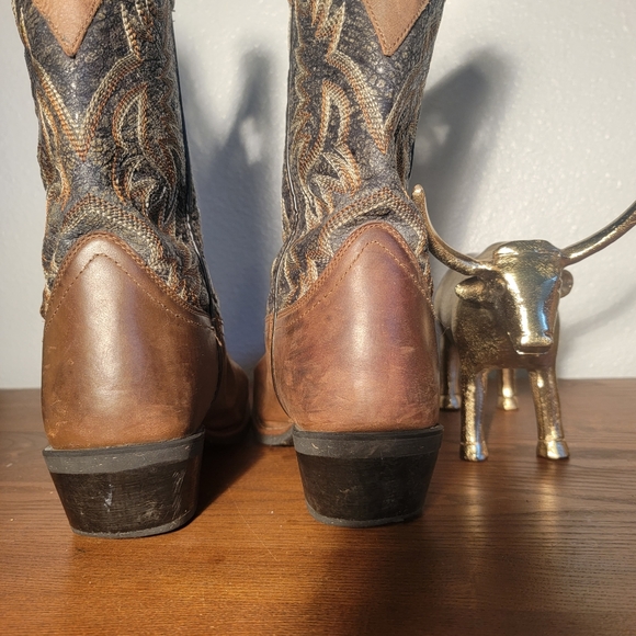Loredo Cowboy Boots Pull cut outs Snake Skin Texture - Picture 3 of 8